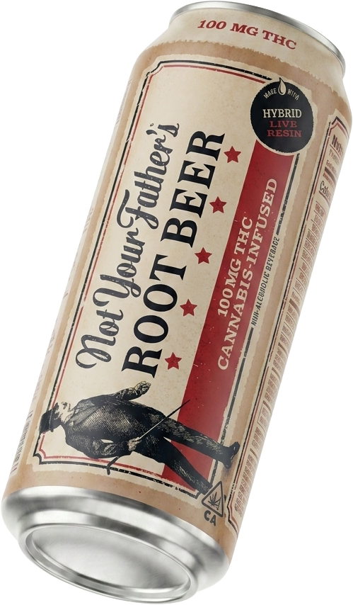 Root Beer cannabis soda can